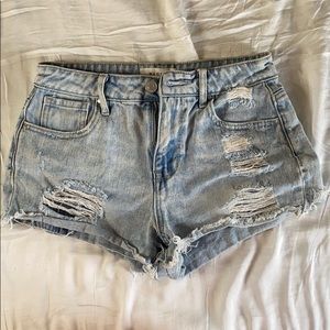 pacsun distressed jean shorts